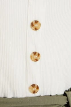 Khaki Button Front Playsuit -Outlet Clothyne Store 00100039802 ZS